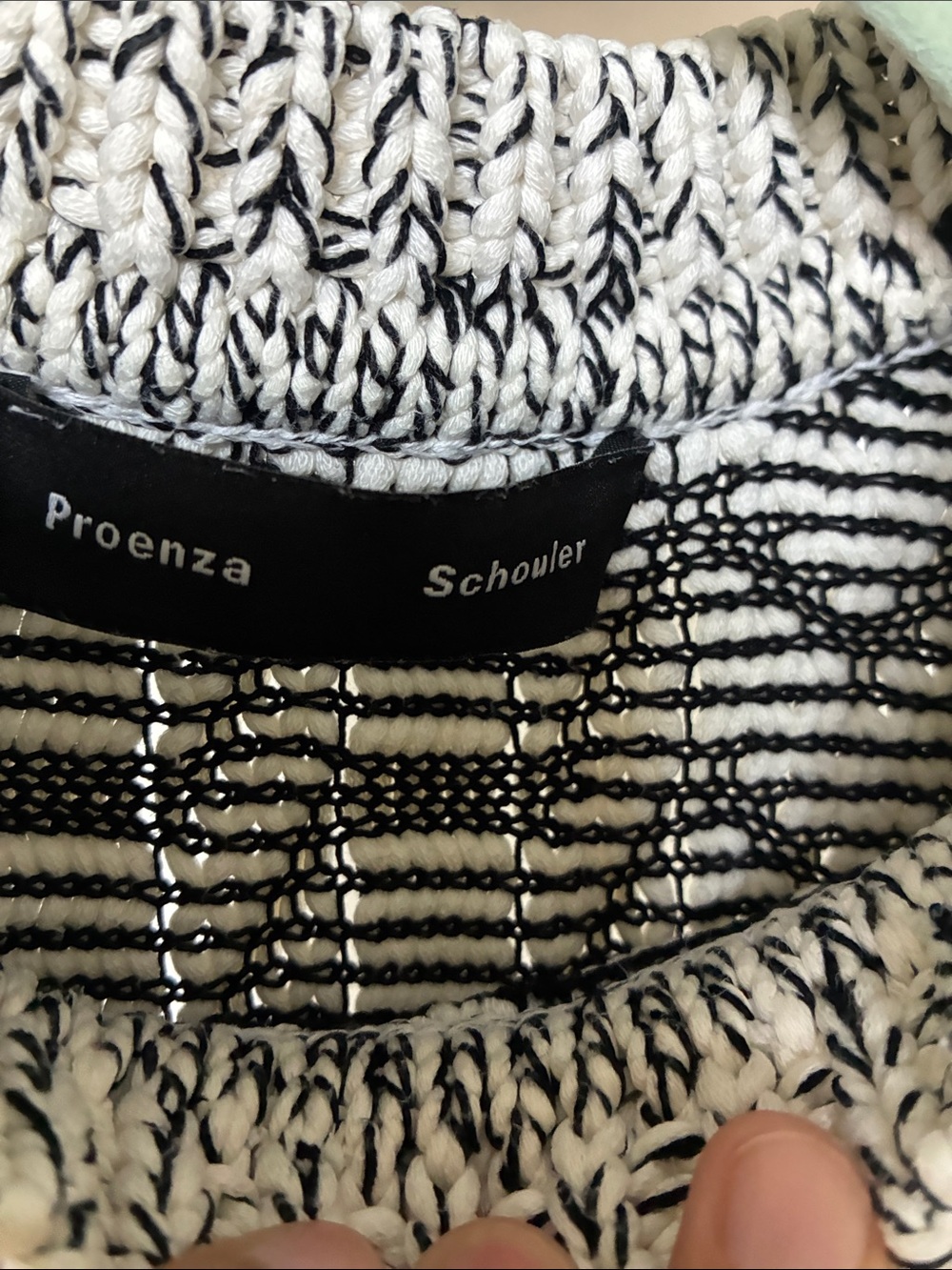 Proenza Schouler Black & Ivory Chevron Fringe Sleeveless Tunic - Picture 5 of 6